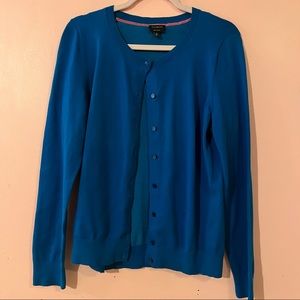 Royal blue button up sweater
